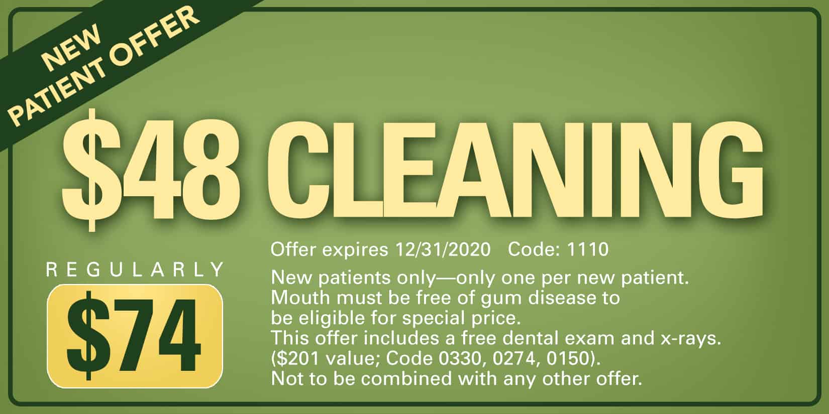 $48 cleaning