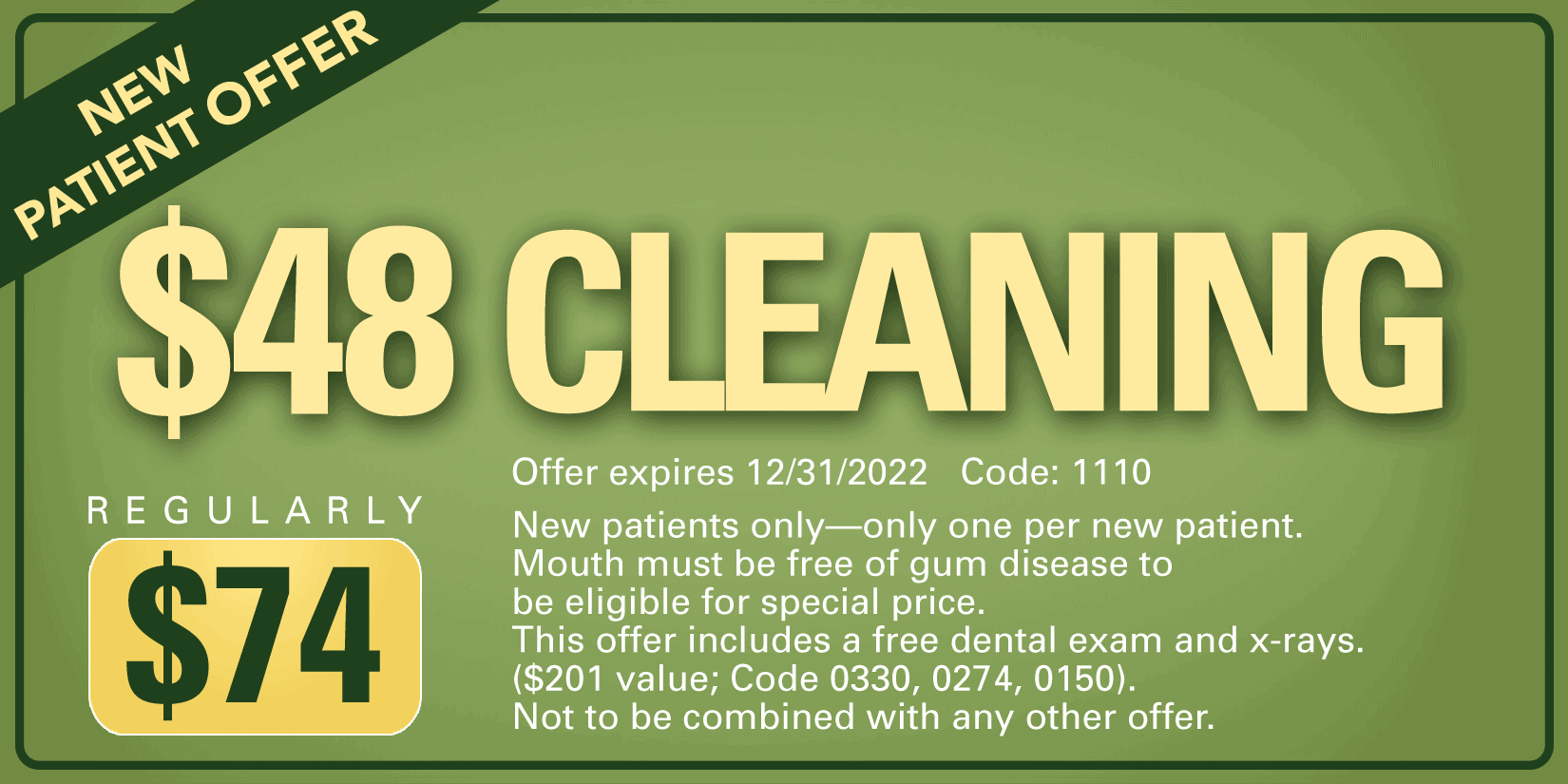$48 cleaning coupon